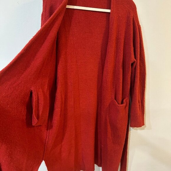 Moussy Front Tie Bright Red Long Robe Women's - Picture 2 of 6